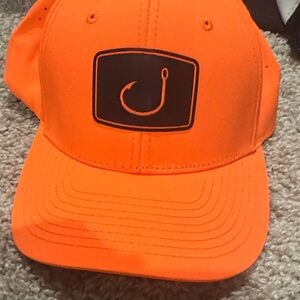 Orange Fishing Hook Logo Cap